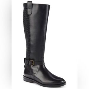 NEW Cole Haan Belted Leather Knee High Riding Boots in Black size 5.5